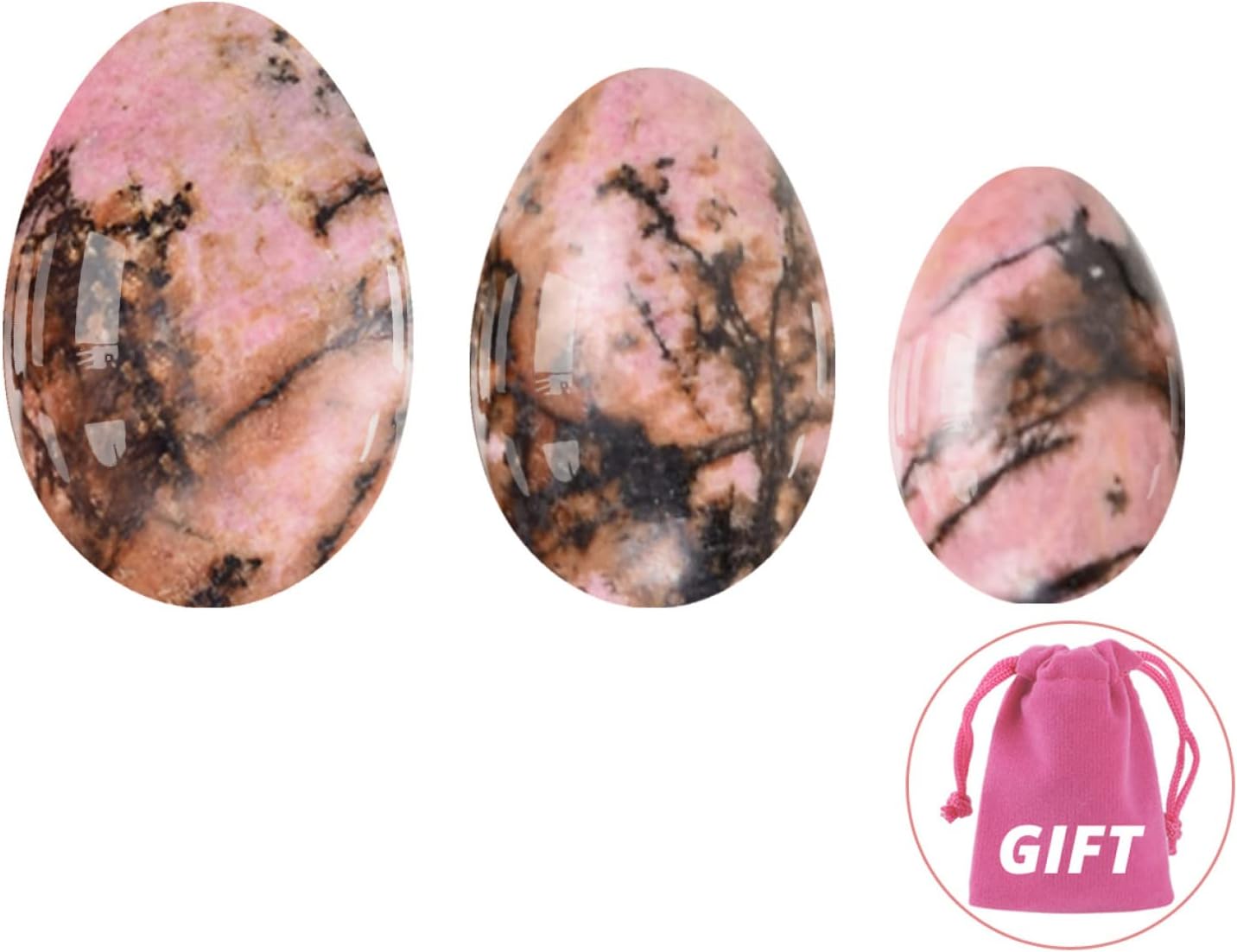 Rhodonite Yoni Egg Vaginal Firming Love Balls Women Cone Exerciser Natural Stone Feminine Hygiene Product, Drilled Medium – Bild 5