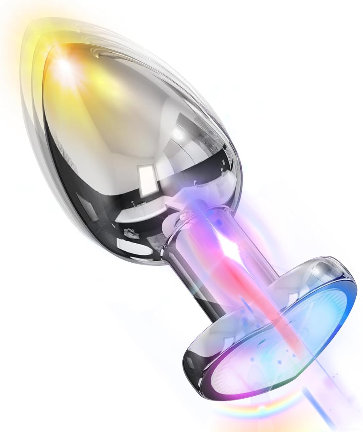 AMAZBEE Male Vibrators for Prostate Stimulation Stainless Steel Butt Plug with Remote Control Electric Plug Vibrator for Women (M)