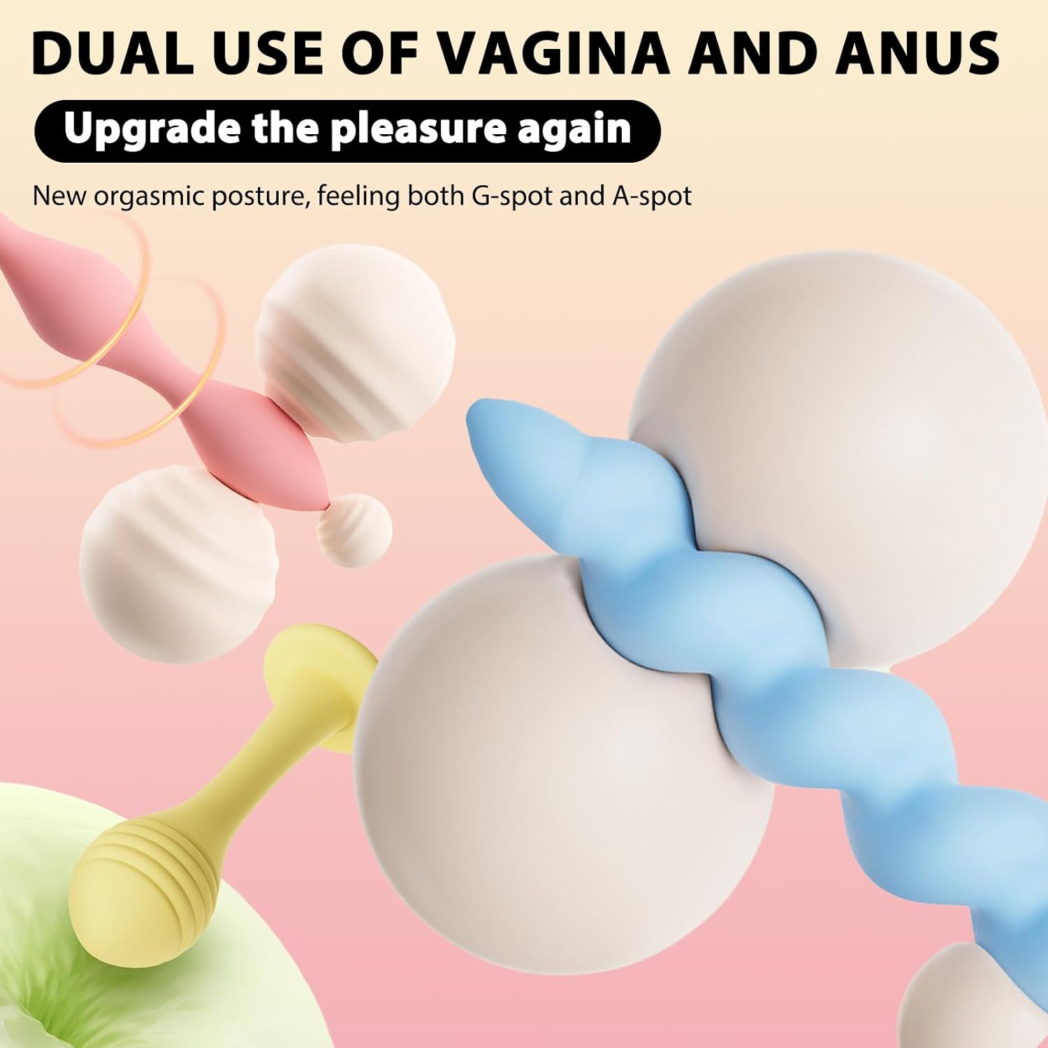 AMZII Set of 3 Plugs Set, Silicone Plug Sex Toy Set, Plug for Women Men, Butt Plug, Balls, Dildo, Butt Plug, Dilator, Butt Shower, Beads, Stretcher (F3) – Bild 6