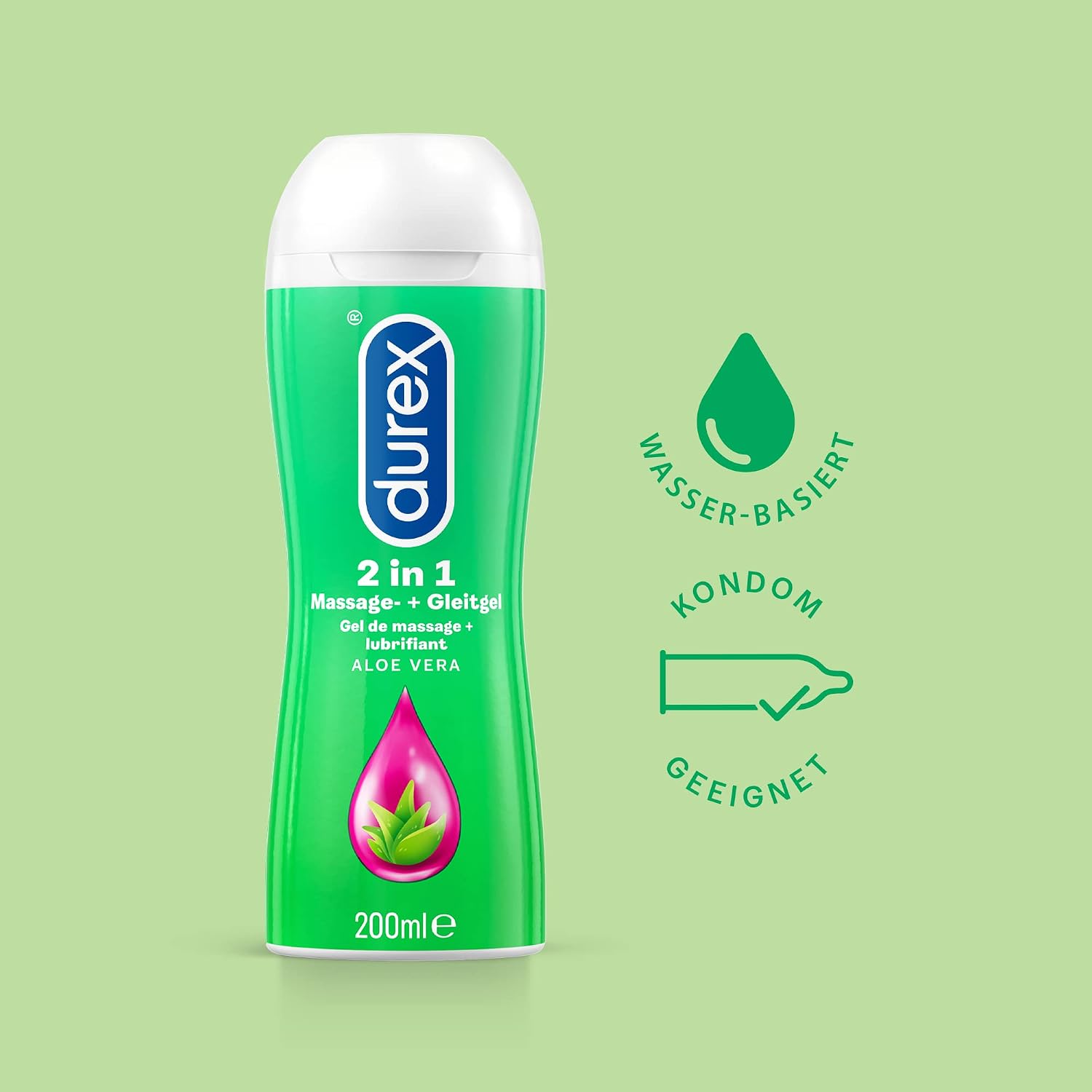 Durex Play Lubricant Versatile Mix Pack for Women and Men - (2-in-1 Massage Gel with Aloe Vera Extracts, Naturals, Play Feel) Set with Water-Based Lubricant for Sex & Condoms Suitable for Sex & Condoms 400 ml – Bild 3