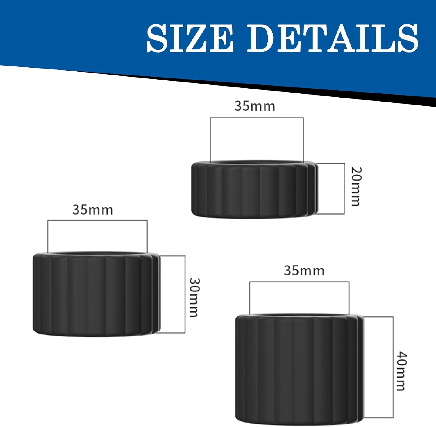 BDSMLOVE Rings, Testicle Rings, Set of 3, Multifunctional Ring, Cock Rings, Extremely Silicone, Glans Ring, Testicle Stretcher, Erotic Sex Toy, Sex Toy for Men (Black) – Bild 2