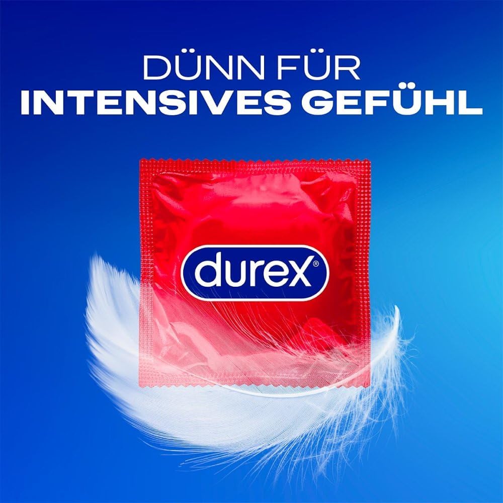 Durex Real Feel Classic Condoms - Thin Condoms with Anatomical Easy-On Shape & Moisturized with Silicone Lubricant - Pack of 20 (1 x 20 Pieces) – Bild 2