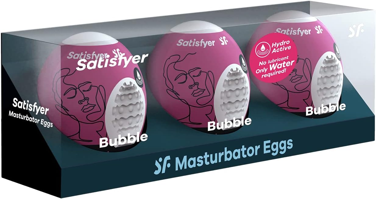 Satisfyer Masturbator Egg Sex Toy for Men Flexible Shaped Structure for Ultimate Pleasure Realistic Feel Hydroactive TPE No Lubricant Required Pocket Pussy Bubble Pack of 3 – Bild 4