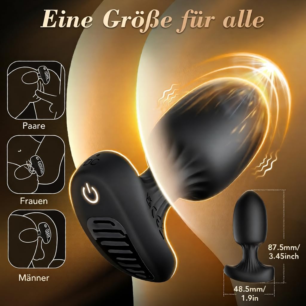 Plug Toys Plug for Women Men - Vibrators Sex Toy for Men Couples Solo, Prostate Stimulation Gay Sex Toy Set for Men, Vibrator Toy Dildo with App & 9 Vibration – Bild 5