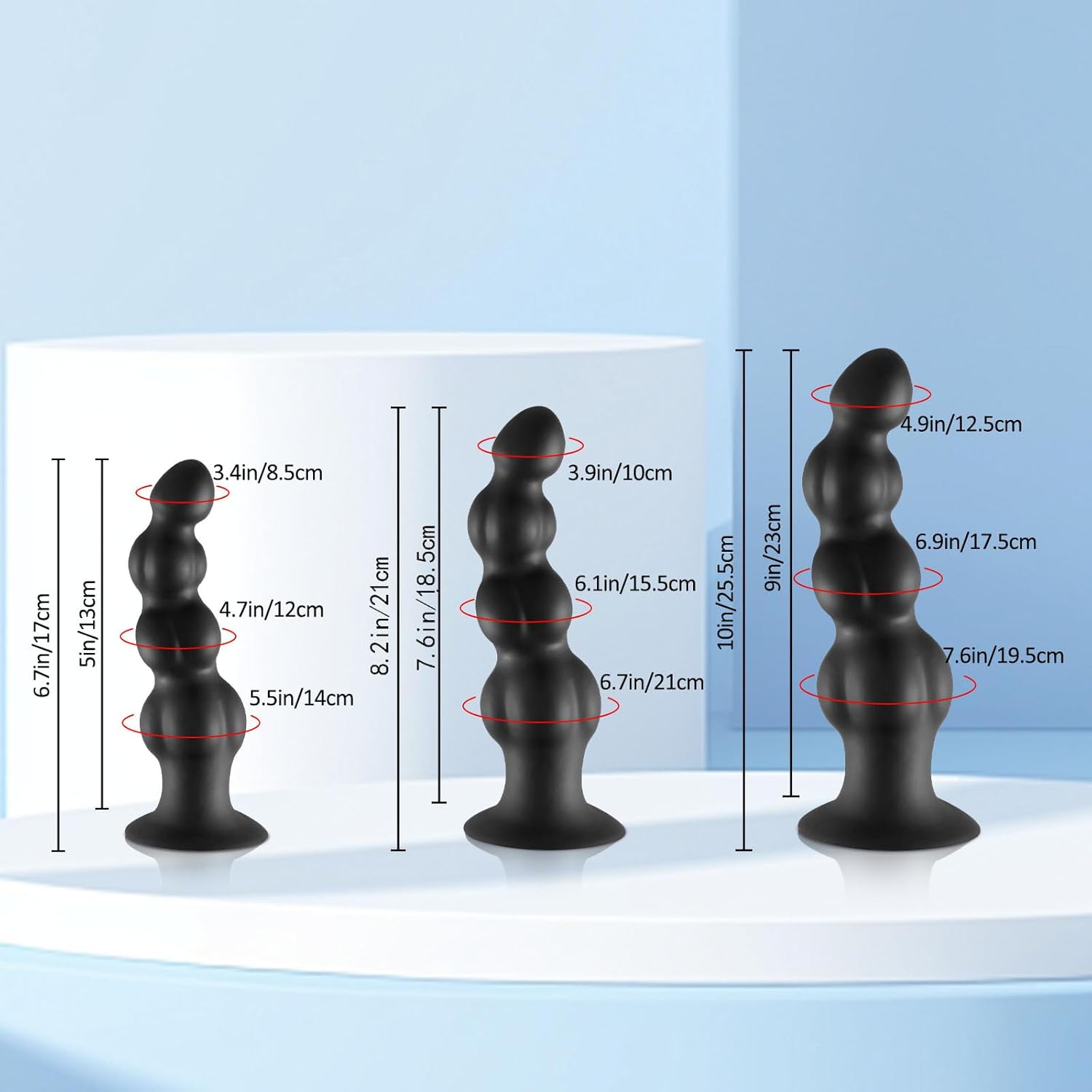 17 cm Knot Dildo, Fantasy Knot Dildo with 4 Gradual Beads, Butt Plug with Powerful Suction Cup, Sex Toy for Female G-Spot Stimulation and Male Prostate Massage (L) – Bild 6