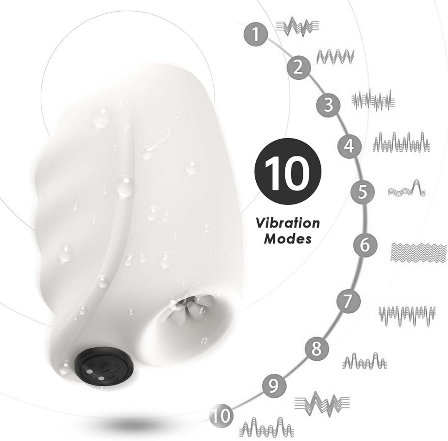 Electric Masturbator for Men, 9 Vibration Modes + Built-in 3D Concave Texture Design, Masturbator, Masturbation Sex Toy for Men (White) – Bild 2