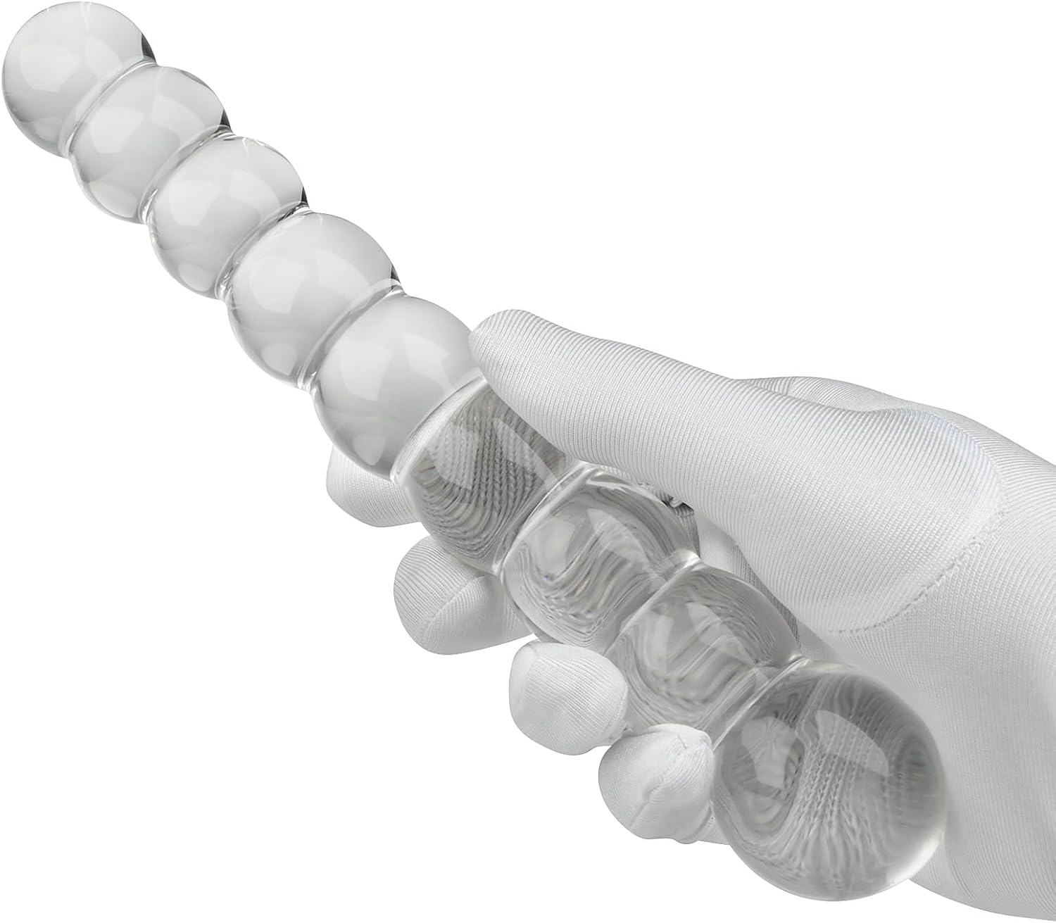 SXOVO Glass Dildo 21.5 cm Balls with 9 Beads Plug Glass Double Dildo for Prostate Massage G-Spot Stimulation Erotic Sex Toy for Men Women Solo Masturbation – Bild 4