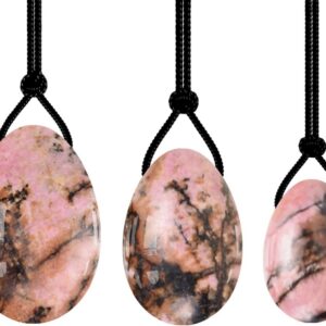 Rhodonite Yoni Egg Vaginal Firming Love Balls Women Cone Exerciser Natural Stone Feminine Hygiene Product, Drilled Medium