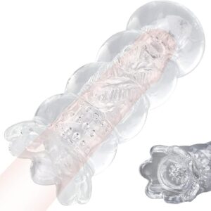 AMZII Manual Masturbator Cup Masturbating for Men, Masturbators Pocket Pussy Sex Toy for Men Solo, Pocket Pussy with 3D Vagina Love Tunnel Sleeve Training Device (Transparent)