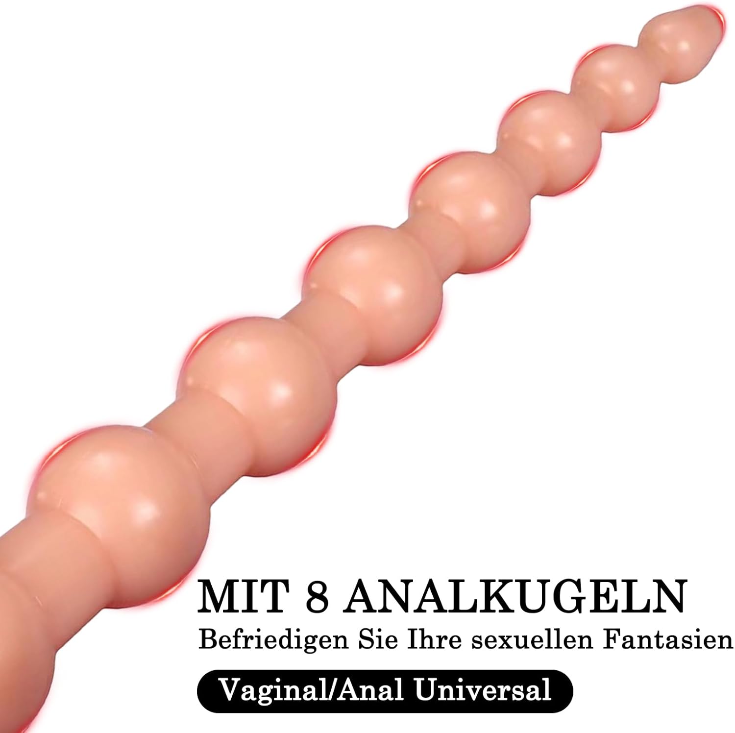 BDSMAGE 45 cm Large Plug, Giant Butt Plug, Dildo, XXL Toys, Stretcher, Bead Dilo Tail, Expander with Suction Cup, Erotic Sex Toy from 18 for Couples, Women, Men (Skin Colour) – Bild 4