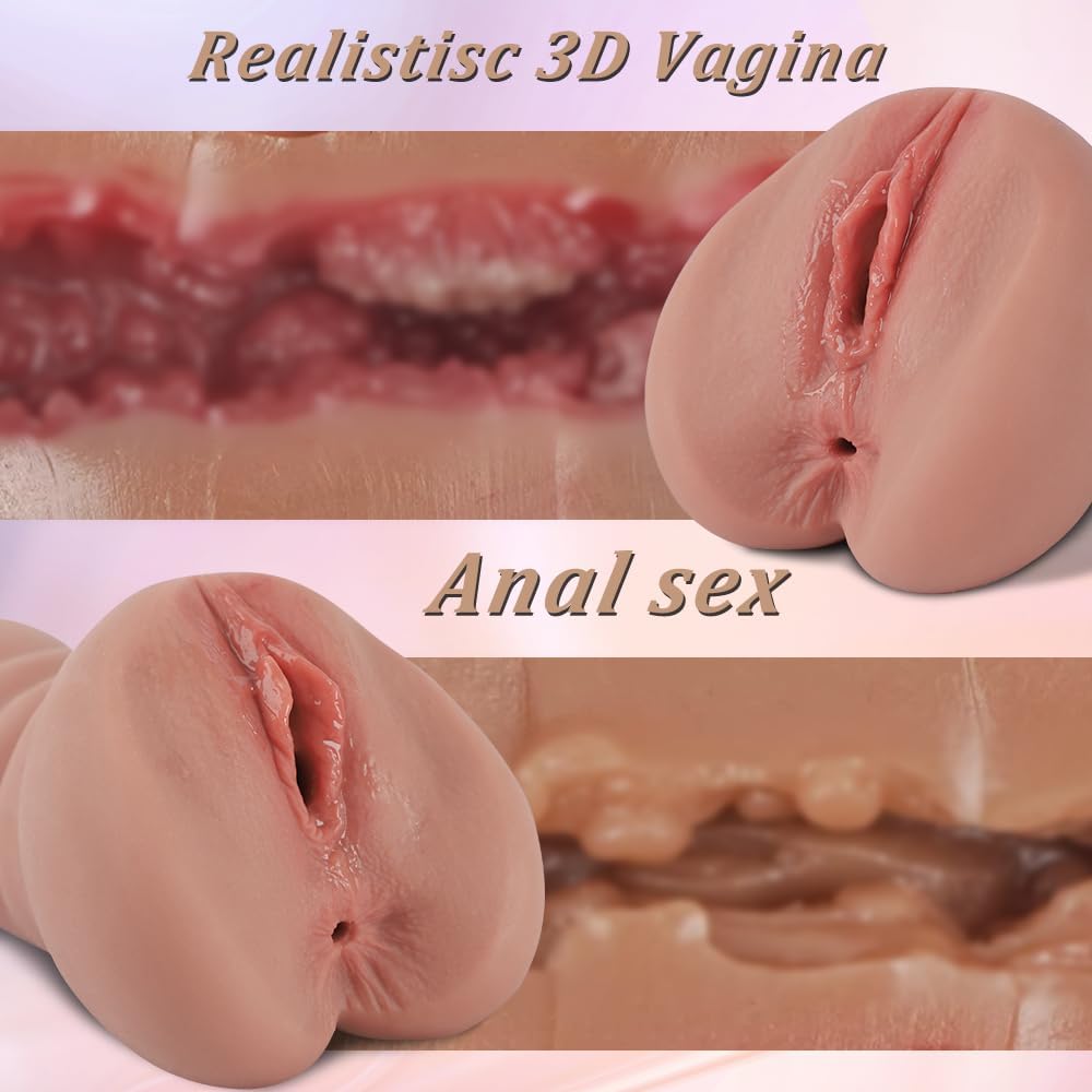 amiufans Masturbator Sex Toy for Men Solo, Pocket Pussy Realistic Large with Double Channel 3D Vagina Clitoris Erotic Sex Toy for Men Masturbating for Men – Bild 4