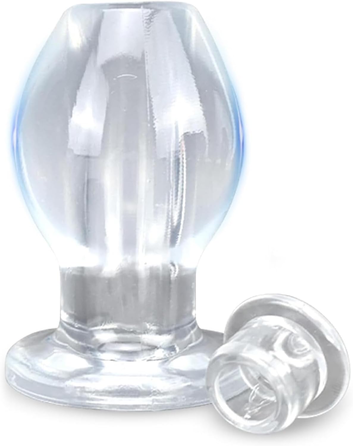 AMZII Butt Plug for Women Men, 5.0 Hollow Spreader with Plug, Transparent Speculum, Stretcher, Shower Tunnel Plug, Butt Shower, Vagina Dilator, Enema, Butt Plug (S)