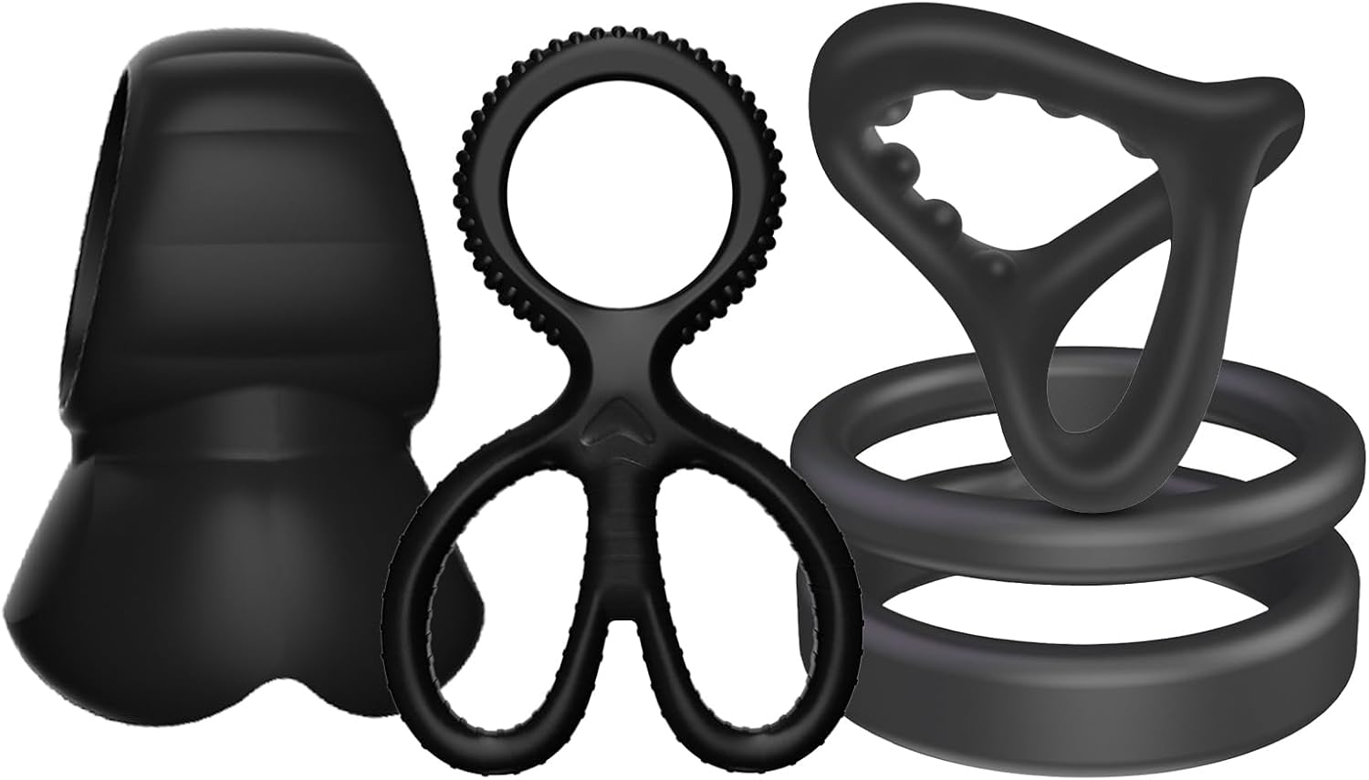 2023 Ring, Stretchable Silicone Cock Ring, Testicle Rings, Set of 4, Liquid Silicone Ring, Case, Cock Rings, Extreme Silicone Sleeve, Sex Toy for Couples, Extreme Sex, – Bild 7