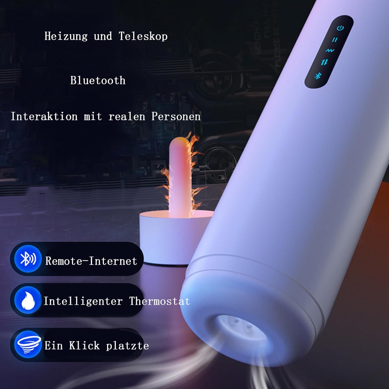 Electric Masturbator Cup Masturbating Self-Retracting Sex Toy for Men Solo Bluetooth Glans Stimulator Vibration Heated Vibration Pocket Pussy Masturbators – Bild 9