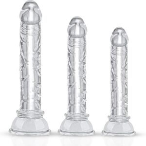 Set of 3, Dildo Set, Men’s Dildo, Small, Sex Toy Set Men Women, Dildo Dildo with Dildo Suction Cup, Plug for Men Women Beginners, Dildos Sex Toy Both S + M + L