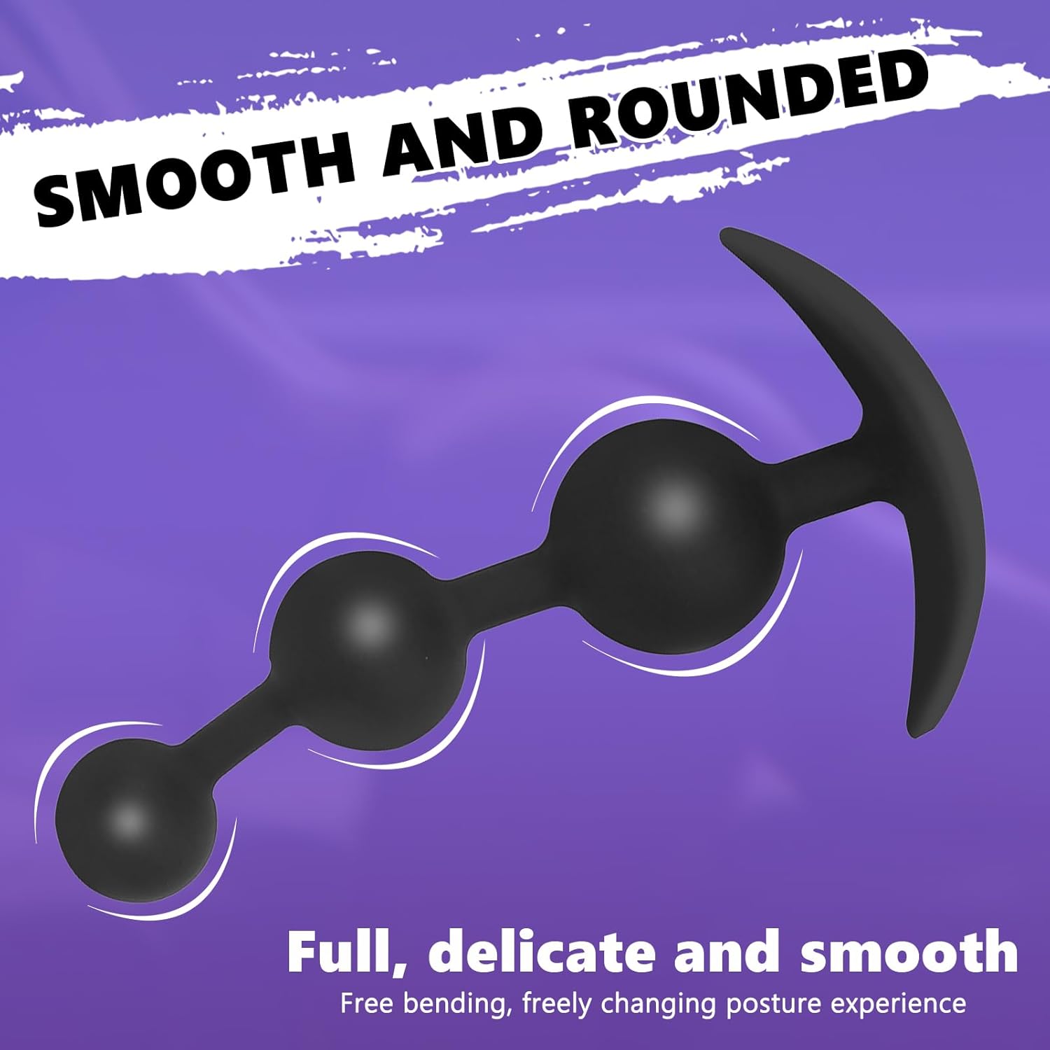 BDSMJOY Balls Silicone, Plug Chain with Beads, Stretcher Expander Dildo Tail for Women, Hook Toys for Couples Women Men Extreme Sex (S) – Bild 4