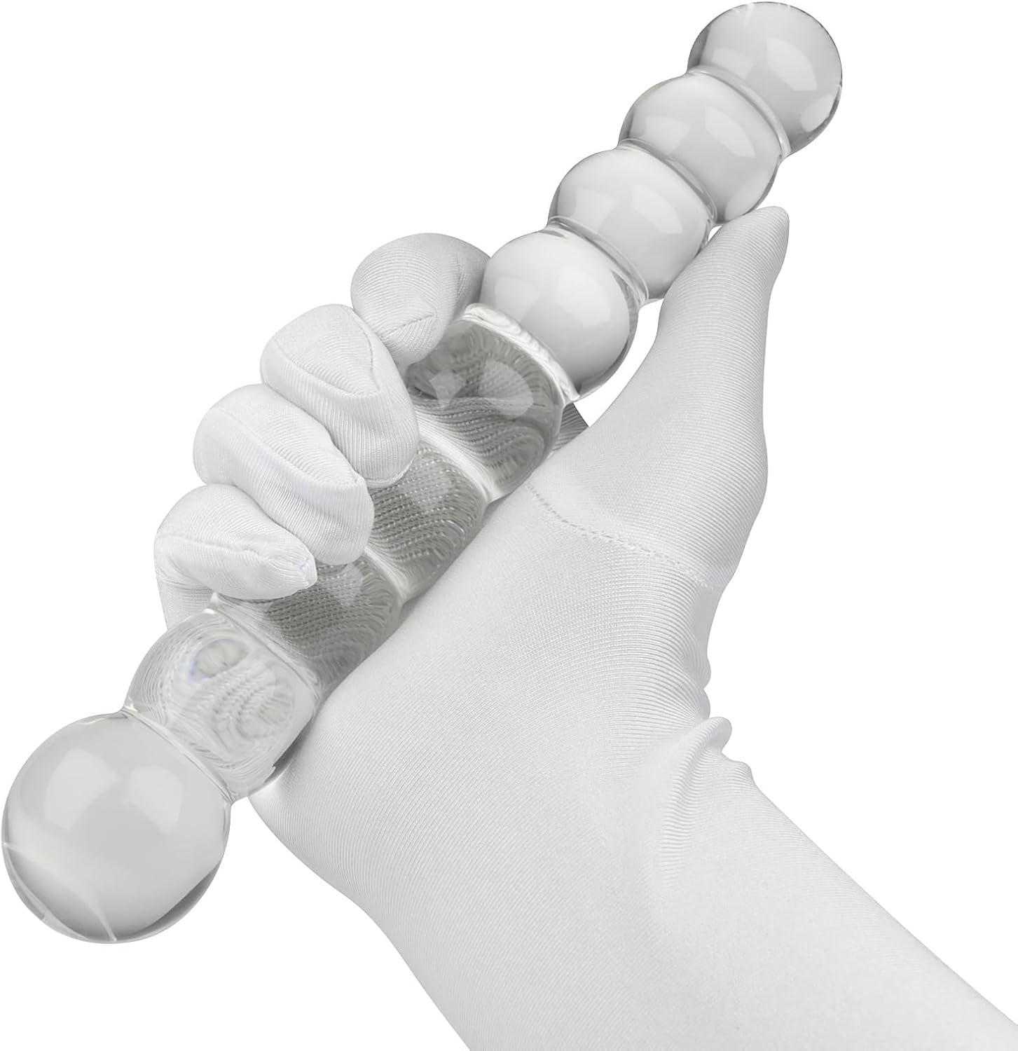 SXOVO Glass Dildo 21.5 cm Balls with 9 Beads Plug Glass Double Dildo for Prostate Massage G-Spot Stimulation Erotic Sex Toy for Men Women Solo Masturbation – Bild 5
