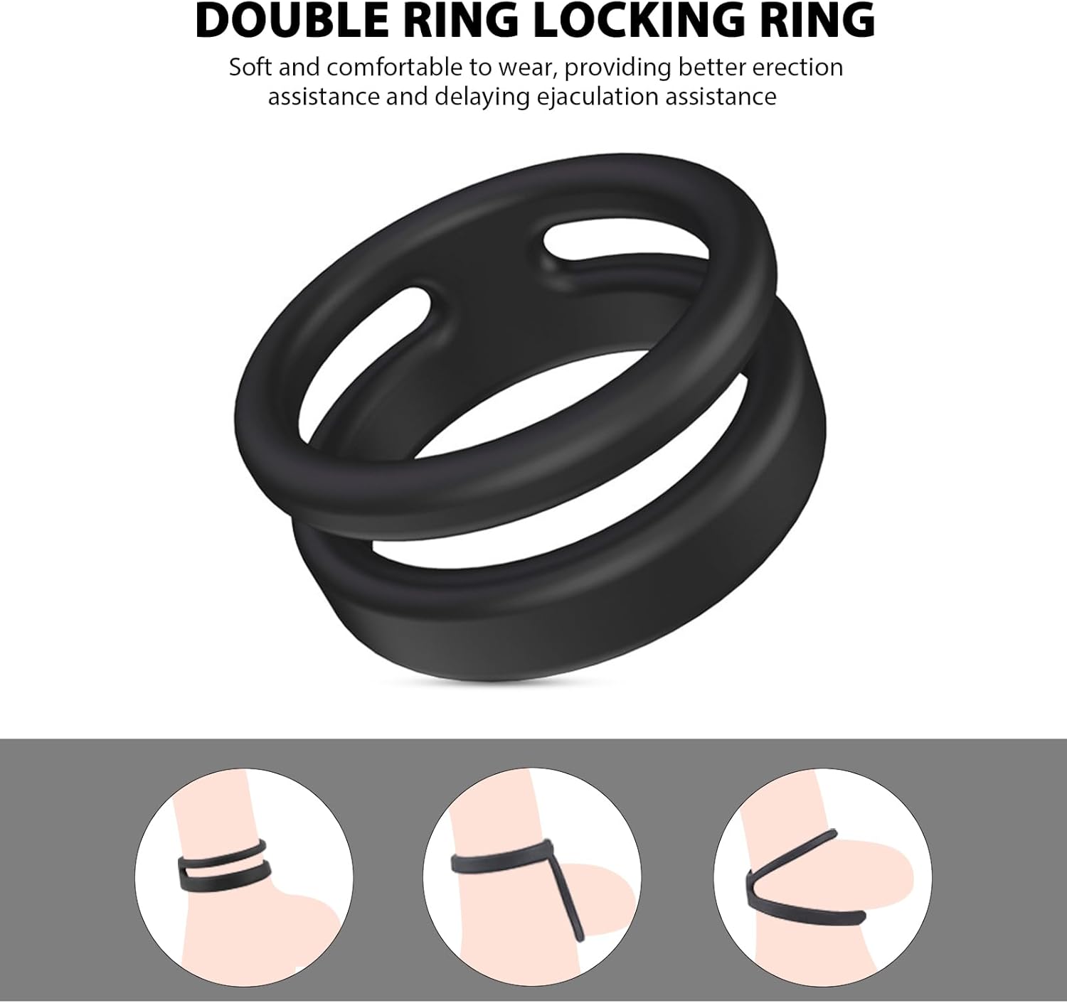 2023 Ring, Stretchable Silicone Cock Ring, Testicle Rings, Set of 4, Liquid Silicone Ring, Case, Cock Rings, Extreme Silicone Sleeve, Sex Toy for Couples, Extreme Sex, – Bild 4