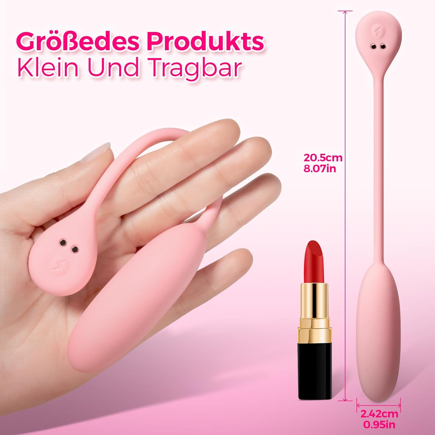 Love Balls for Women, Sex Toy for Women, Vibration for Women, Waterproof Vibro Egg, Sex Toy for Couples, Massager for the Intimate Area, Vibrator (Pink) – Bild 4