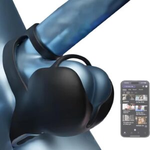 3-in-1 App Vibrator Ring Cock Ring Testicle Rings Couple Vibrator Vibrating Delayed Ejaculation Long Lasting Crystal Ring Vibrator Adult Sex Toy for Couples Men