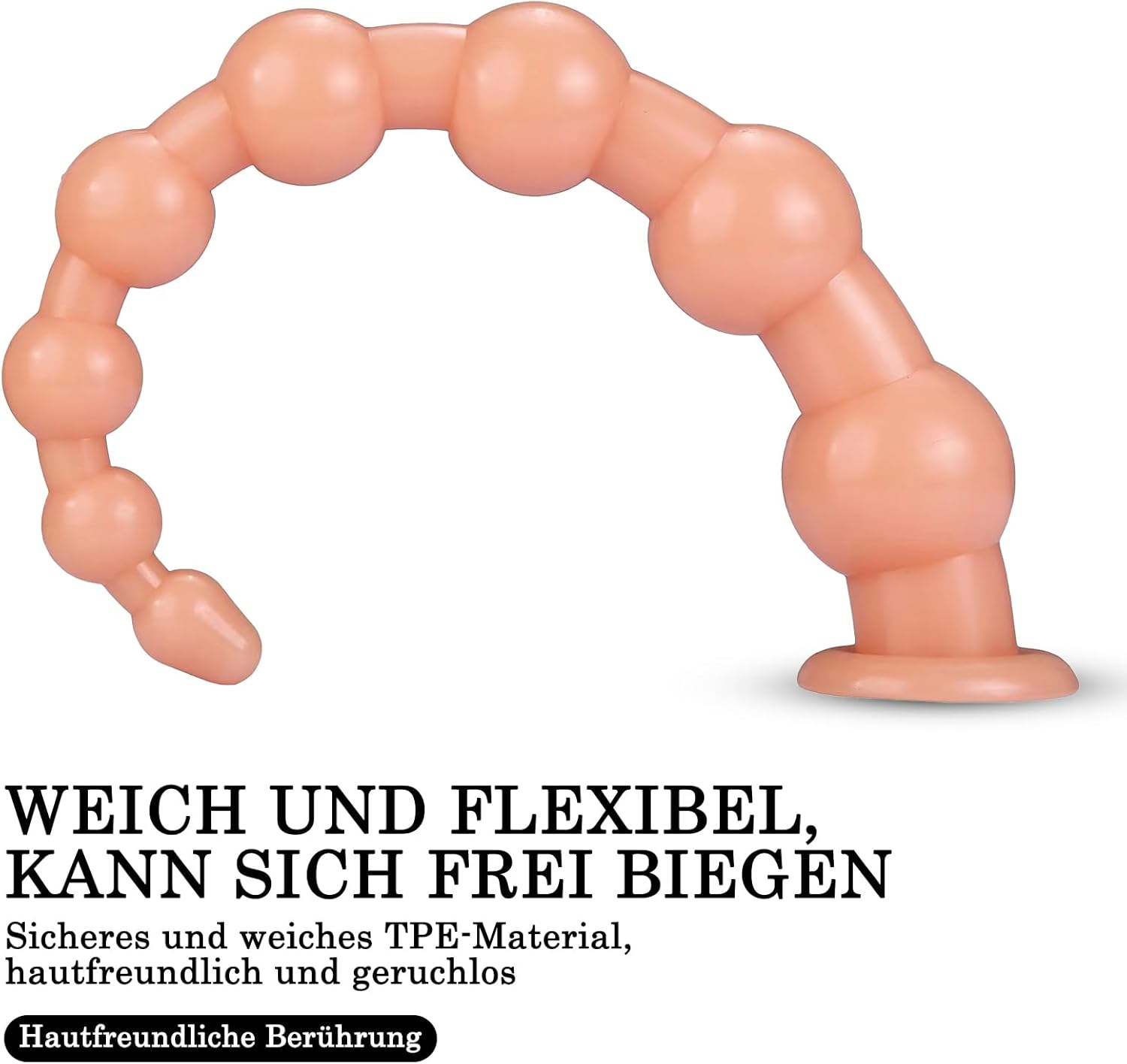 BDSMAGE 45 cm Large Plug, Giant Butt Plug, Dildo, XXL Toys, Stretcher, Bead Dilo Tail, Expander with Suction Cup, Erotic Sex Toy from 18 for Couples, Women, Men (Skin Colour) – Bild 3