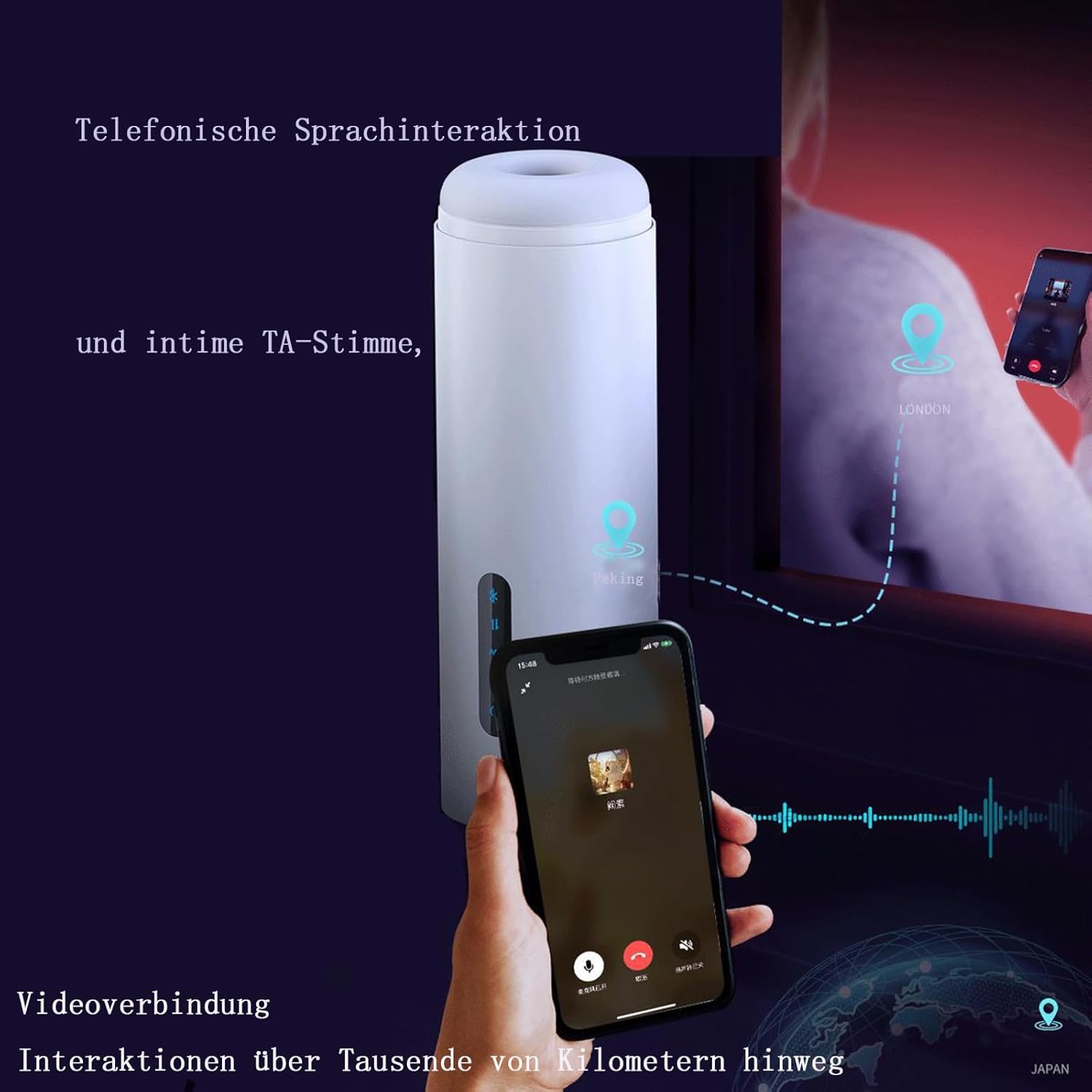 Electric Masturbator Cup Masturbating Self-Retracting Sex Toy for Men Solo Bluetooth Glans Stimulator Vibration Heated Vibration Pocket Pussy Masturbators – Bild 4