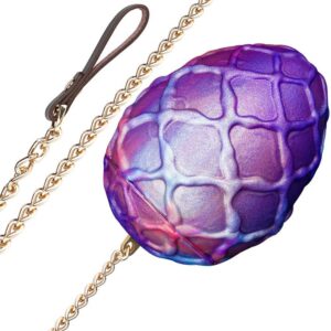 Silicone Egg Shaped Plug with Chain Egg Butt Plug Chain Sex Massage Dildo Ball Butt Plug Anus Dilator Vagina Stimulate Masturbator Sex Toy for Women Men (L)