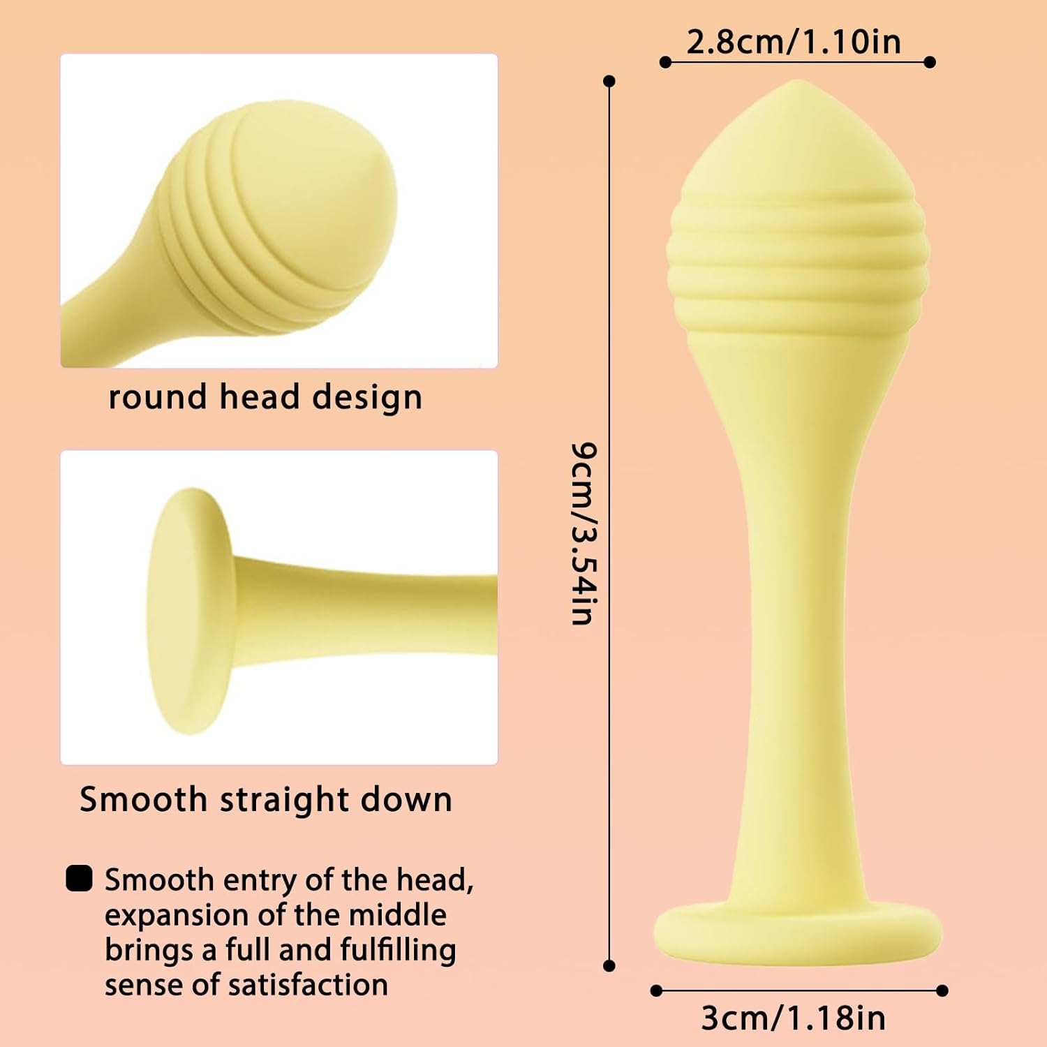 AMZII Set of 3 Plugs Set, Silicone Plug Sex Toy Set, Plug for Women Men, Butt Plug, Balls, Dildo, Butt Plug, Dilator, Butt Shower, Beads, Stretcher (F3) – Bild 3