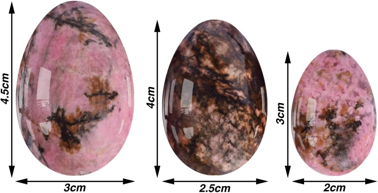 Rhodonite Yoni Egg Vaginal Firming Love Balls Women Cone Exerciser Natural Stone Feminine Hygiene Product, Drilled Medium – Bild 3