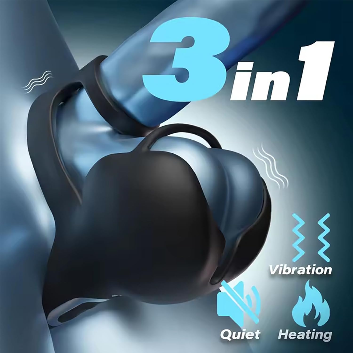3-in-1 App Vibrator Ring Cock Ring Testicle Rings Couple Vibrator Vibrating Delayed Ejaculation Long Lasting Crystal Ring Vibrator Adult Sex Toy for Couples Men – Bild 2