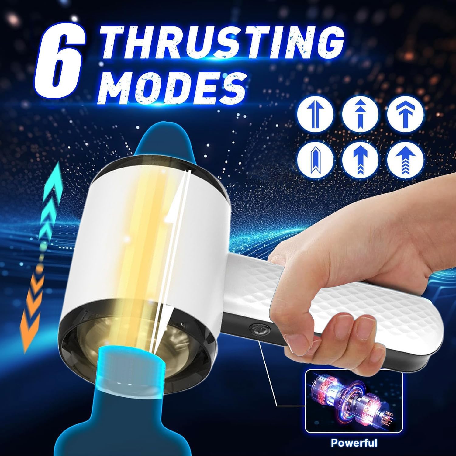 Huzoomt Electric Masturbator Cup Man Hands-Free Automatic Masturbators with 7 Modes Telescopic Function, Pocket Pussy Stroker Erotic Sex Toy for Men Pocket Pussy Masturb – Bild 2