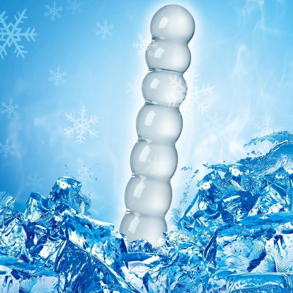 SXOVO Glass Dildo 21.5 cm Balls with 9 Beads Plug Glass Double Dildo for Prostate Massage G-Spot Stimulation Erotic Sex Toy for Men Women Solo Masturbation – Bild 6