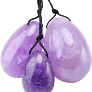 Mookaitedecor Rose Quartz Yoni Eggs, Cone Balls, Pelvic Floor Trainer Exercise Set with 3 x Sizes, Ben Wa Balls, Massage Stones for Exercising Pelvic Floor and Bladder & Recovery from Postpartal Vagina