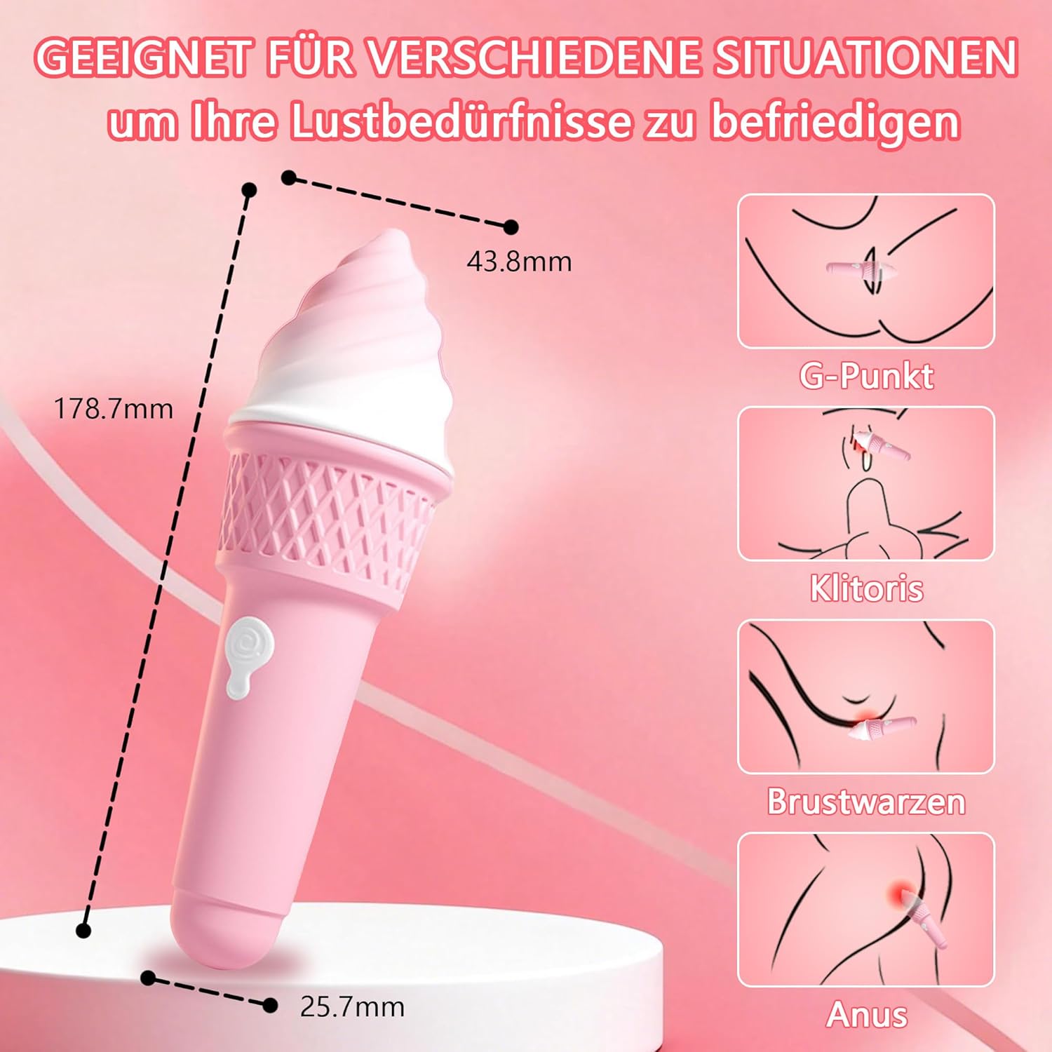 Quiet Drill with G Spot Vibrator Set 12 Vibration Modes Skin-Friendly Silicone USB Magnetic Charge for Couples or as Sex Toy for Women Pink – Bild 3