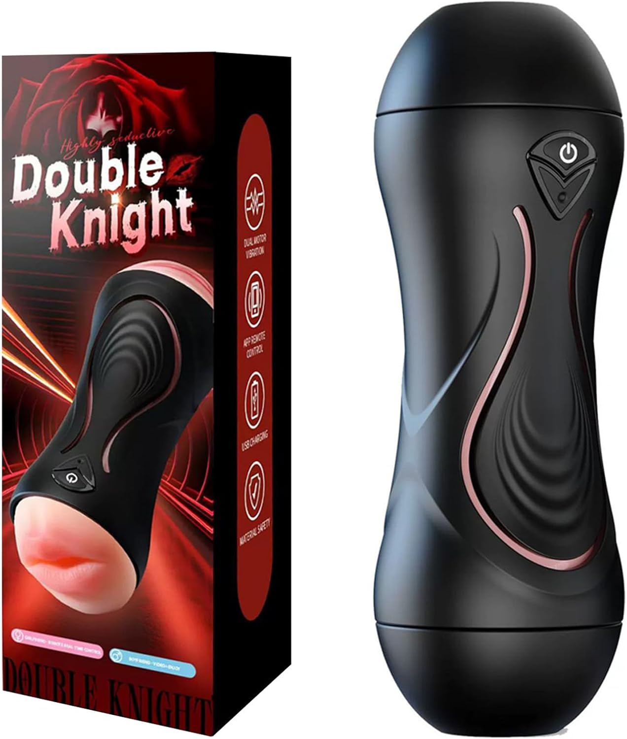 Double Vibrating Squeeze Masturbating with 9 Vibrations, Realistic Masturbator for Men, App Sex Toy for Men, Solo Manual Cup, Masturbators with 3D Vagina Pussy