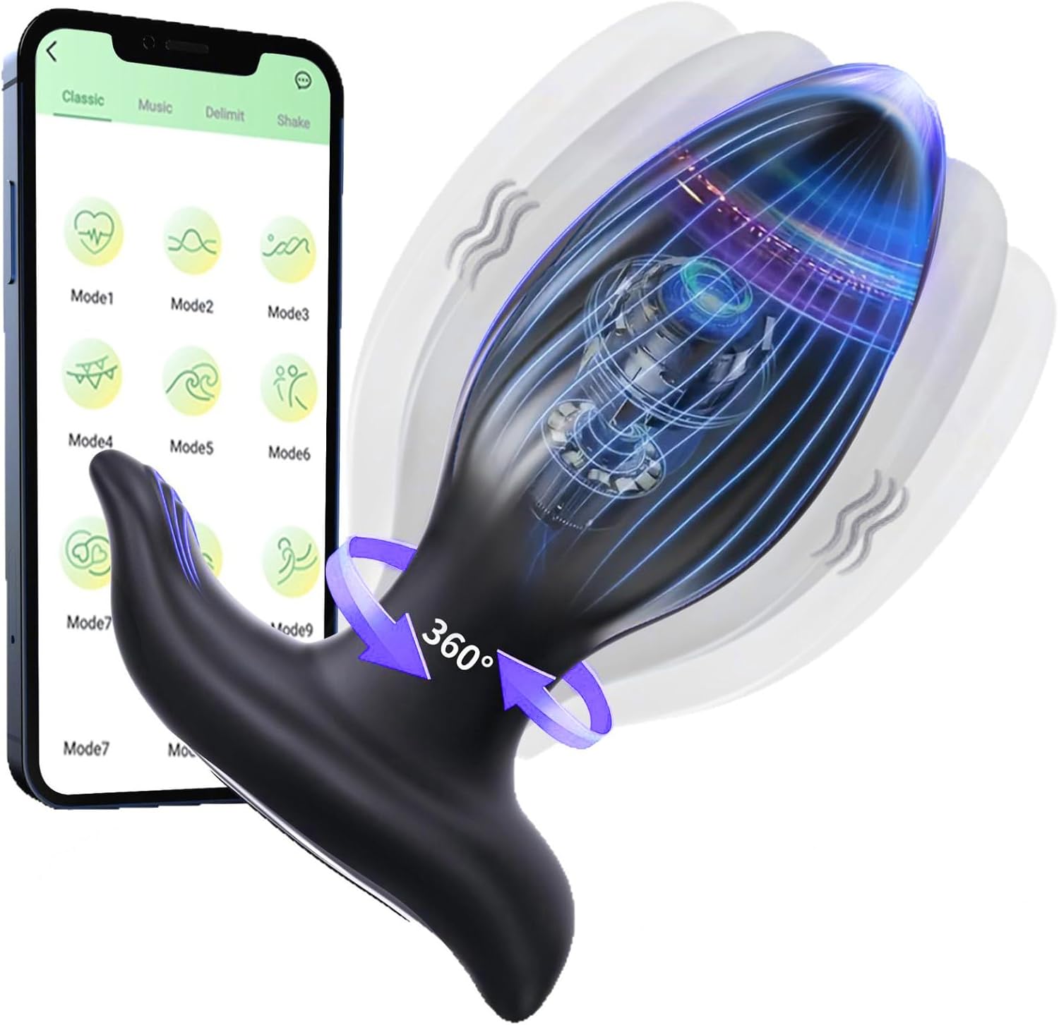 Vibrators for Men Plug Sex Toy for Men with 9 Rotation 9 Vibration, Plug Sex Toy for Couples Butt Plug Sex Toy