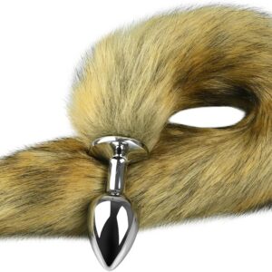 SXOVO Fox Tail Plug for Women Butt Plug Toys BDSM Fox Tail Plug for Slave Fetish Cosplay Erotic Sex Toy for Couples (M)