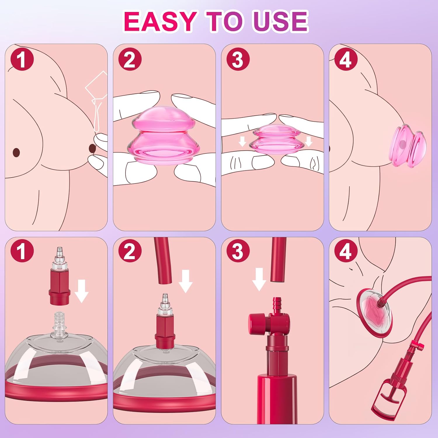 Clitoris Suction Cups Pussy Pump Sex Toy for Women, Manual Vacuum Clitoral Vagina Pump, Stimulates Clitoris Suction, Nipple Suction Vacuum Pussy Pump Clitoris Stimulator Sex Toys for Women – Bild 5
