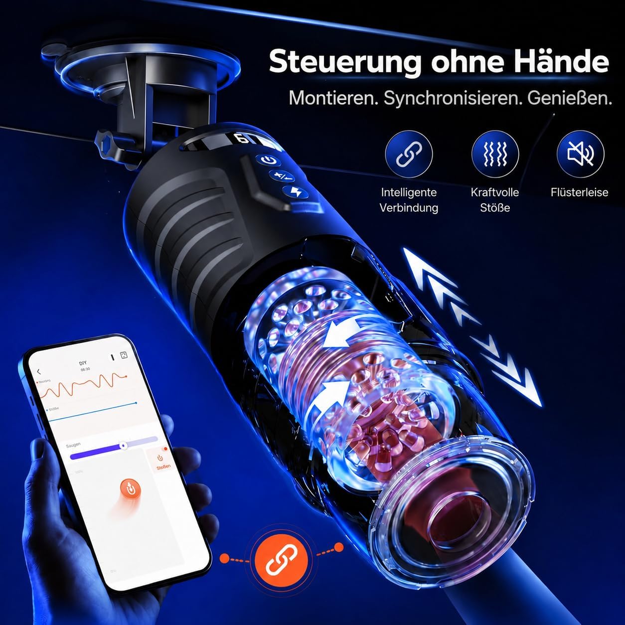 Masturbating for Men Hands-Free, AI Sex Toy for Men with 7 Telescope and 7 Rotation, App Masturbator with One-Click Turbo Pocket Pussy LCD Display Sex Toy Masturbators Vibrator Sets – Bild 4