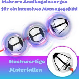 Balls for Men Plug for Men Women XL Plug Stainless Steel with 5 Beads Balls Balls for Women Chain Butt Plug But Vaginal Plug for Women Sex Toy for Men Women