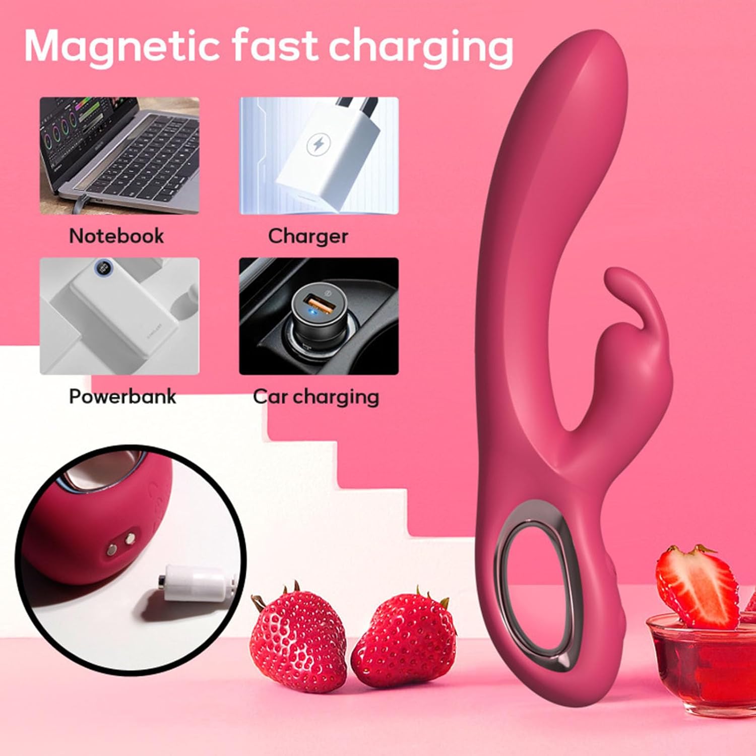 Rabbit Silicone G-Spot Vibrator Sex Toy Vibrators for Her Dildo Vibration for Women 10 Vibration Modes Women Clitoris Stimulator Waterproof Sex Toys (Purple) – Bild 4