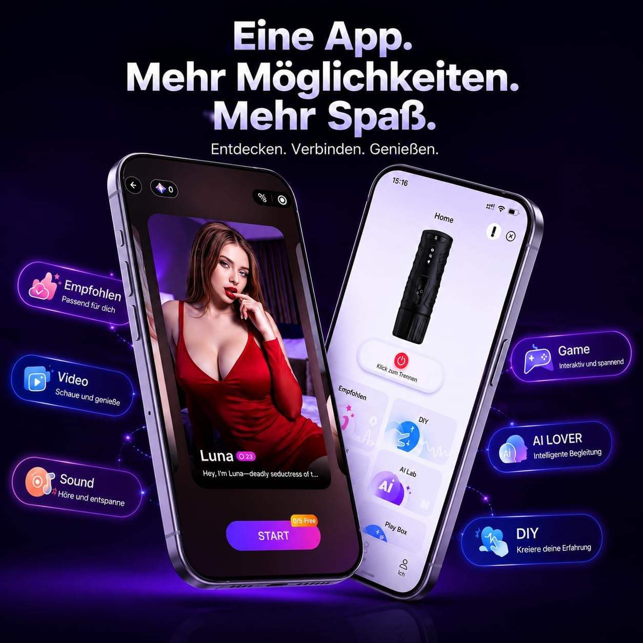 Masturbating for Men Hands-Free, AI Sex Toy for Men with 7 Telescope and 7 Rotation, App Masturbator with One-Click Turbo Pocket Pussy LCD Display Sex Toy Masturbators Vibrator Sets – Bild 3