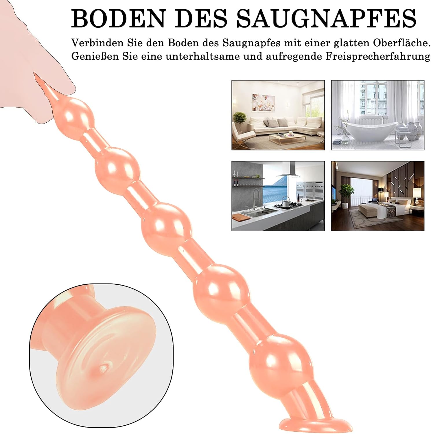 BDSMAGE 45 cm Large Plug, Giant Butt Plug, Dildo, XXL Toys, Stretcher, Bead Dilo Tail, Expander with Suction Cup, Erotic Sex Toy from 18 for Couples, Women, Men (Skin Colour) – Bild 5