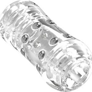 BDSMAGE Masturbator with 12 Steel Balls, Masturbating Extremely Tight for Men, Pocket Pussy, Glans Stimulator, Man, Trainer, Pocket Pussy, Erotic Sex Toy for Men, Solo (Transparent)