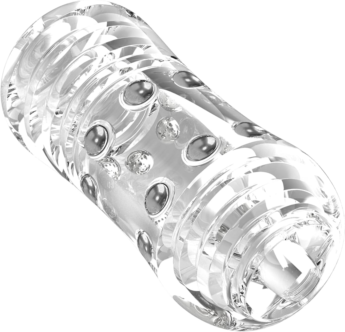 BDSMAGE Masturbator with 12 Steel Balls, Masturbating Extremely Tight for Men, Pocket Pussy, Glans Stimulator, Man, Trainer, Pocket Pussy, Erotic Sex Toy for Men, Solo (Transparent)