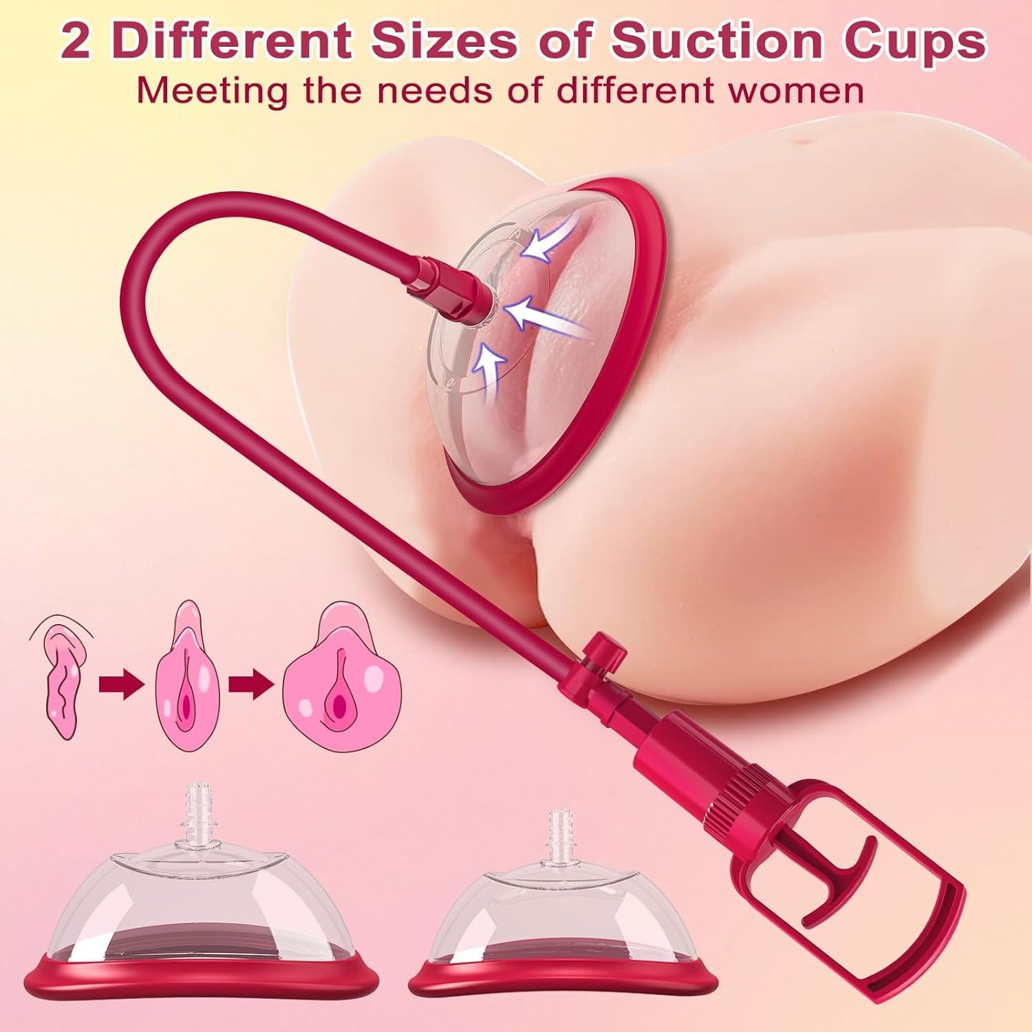 Clitoris Suction Cups Pussy Pump Sex Toy for Women, Manual Vacuum Clitoral Vagina Pump, Stimulates Clitoris Suction, Nipple Suction Vacuum Pussy Pump Clitoris Stimulator Sex Toys for Women – Bild 4