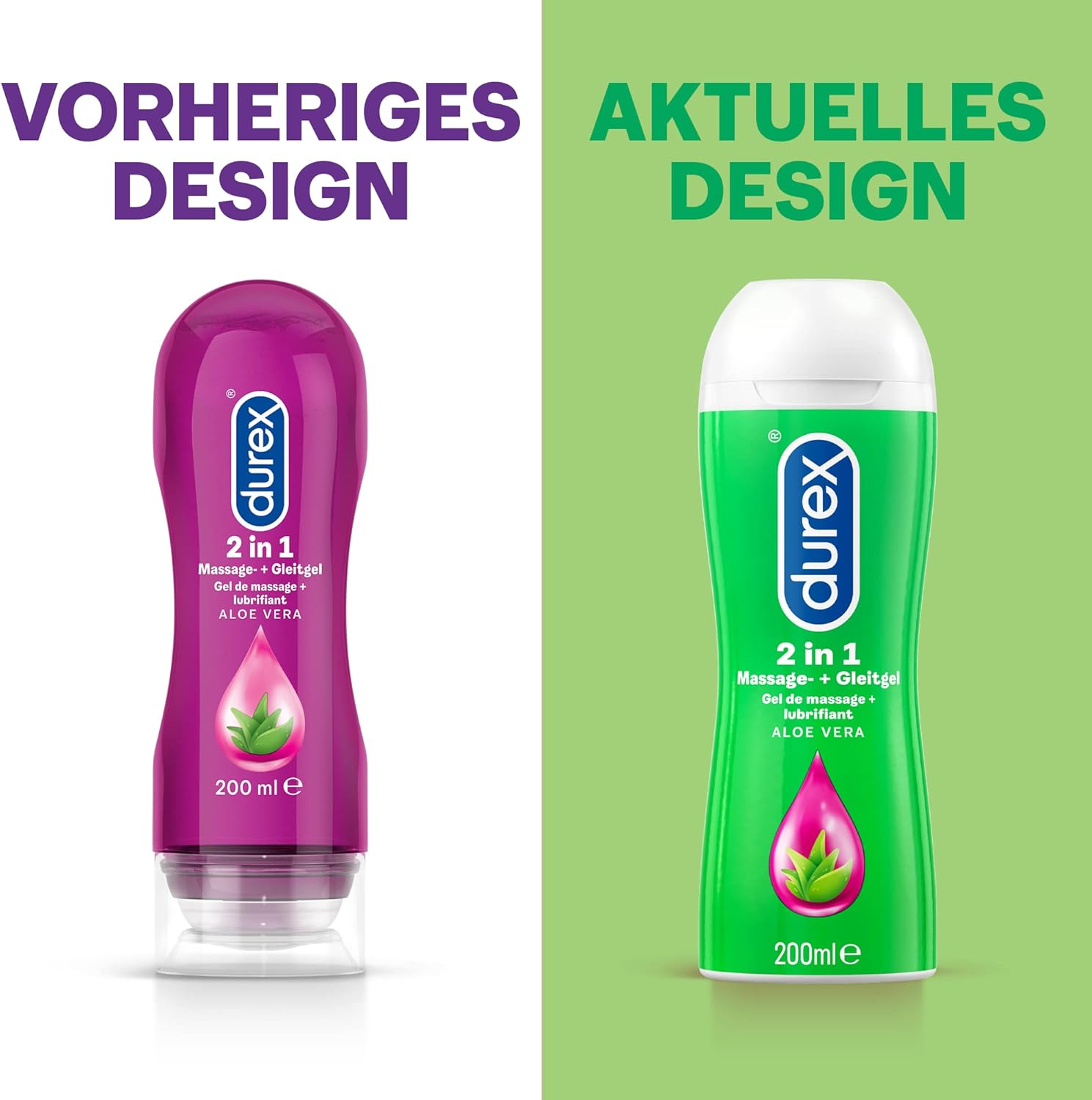 Durex Play Lubricant Versatile Mix Pack for Women and Men - (2-in-1 Massage Gel with Aloe Vera Extracts, Naturals, Play Feel) Set with Water-Based Lubricant for Sex & Condoms Suitable for Sex & Condoms 400 ml – Bild 2