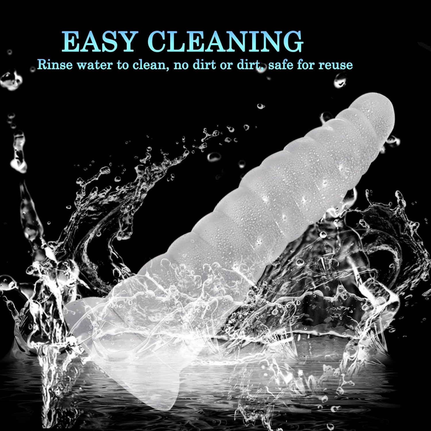 BDSMYOU Dilo Tail for Women Men, Caterpillar Plugs, Toys with Dildo Suction Cup, Plug Beginners, Plug Butt Giant Large Dilos Men (L, 216 mm), Transparent, 3 Sizes – Bild 3