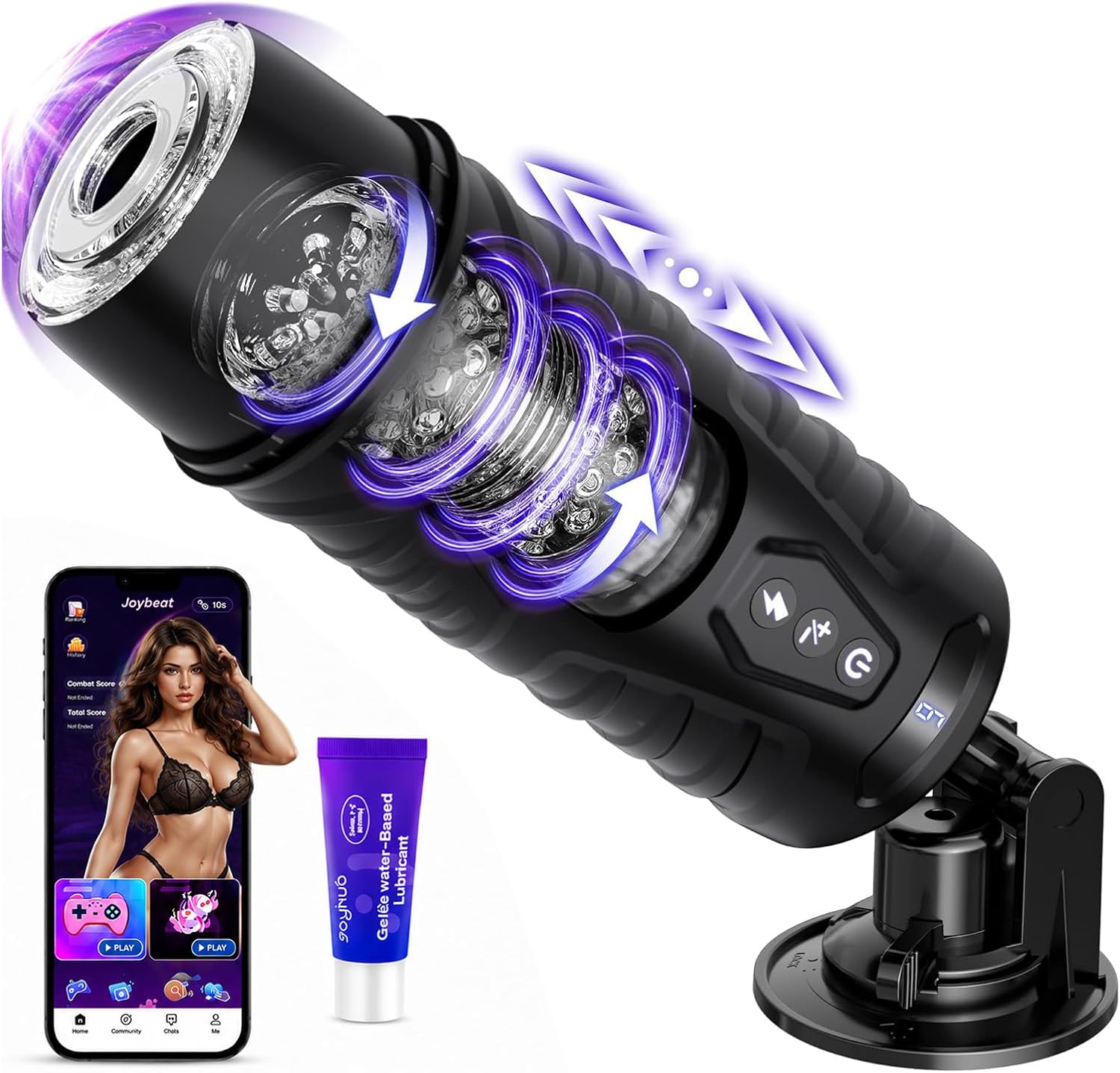 Masturbating for Men Hands-Free, AI Sex Toy for Men with 7 Telescope and 7 Rotation, App Masturbator with One-Click Turbo Pocket Pussy LCD Display Sex Toy Masturbators Vibrator Sets