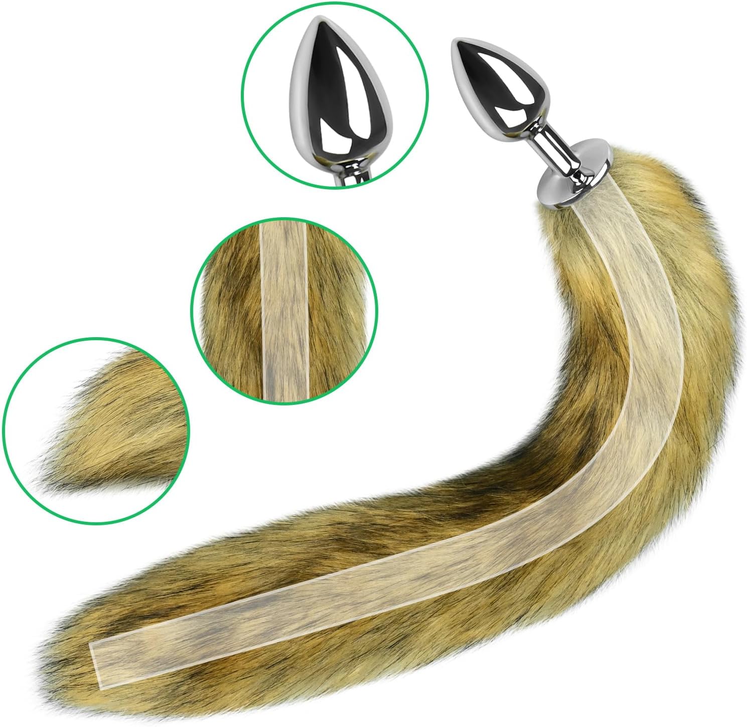 SXOVO Fox Tail Plug for Women Butt Plug Toys BDSM Fox Tail Plug for Slave Fetish Cosplay Erotic Sex Toy for Couples (M) – Bild 2